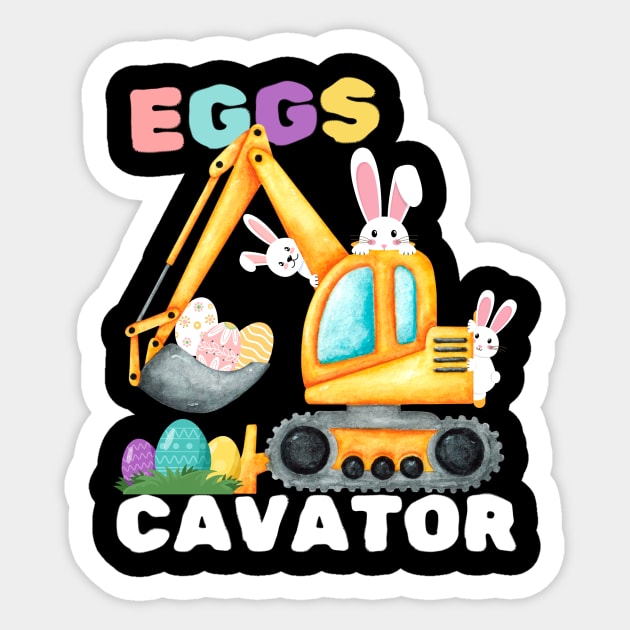 Easter Eggs Cavator Excavator Sticker by The WYLD Tribe